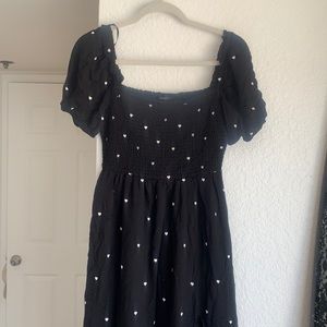 Black and white heart summer sun dress